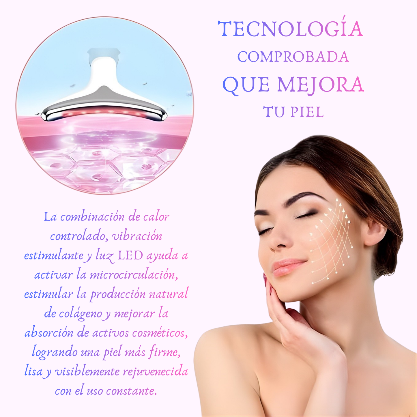 Masajeador de Reafirmación Facial Avanzada en Casa